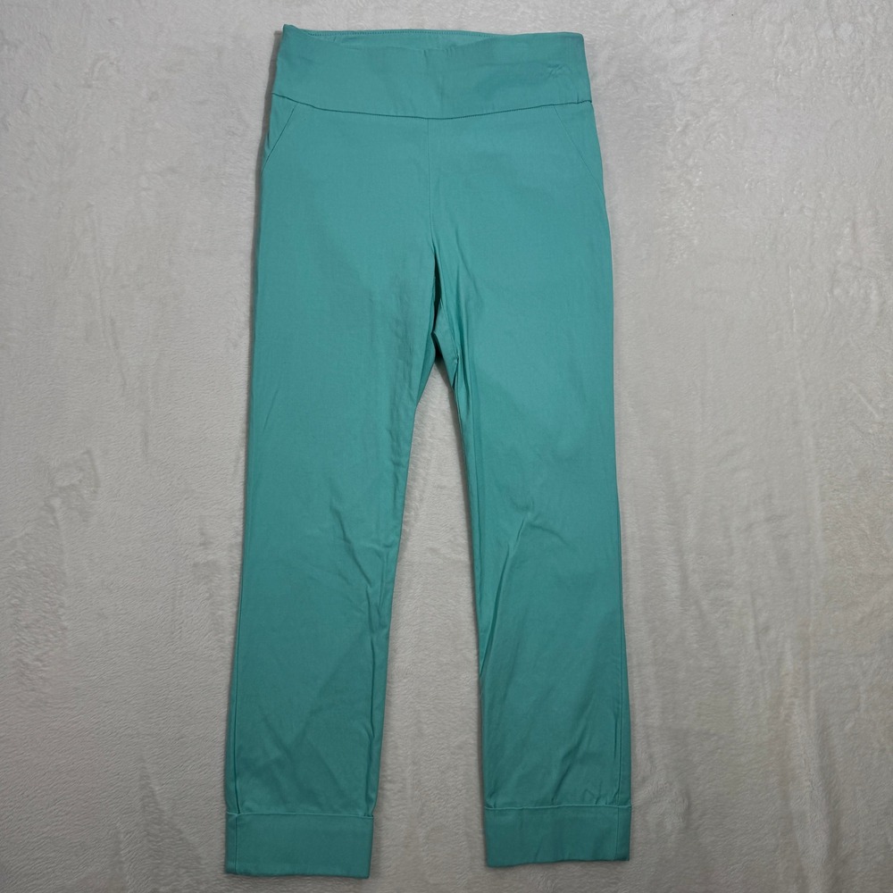 New York & Company Pants Womens XS Teal 7th Avenue Design Studio Pull On Cuffed